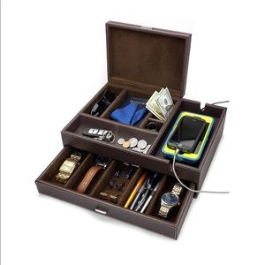 Mens Luxury Leather Valet Box